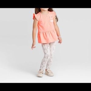 Toddlers 2pc Giraffe Top and Legging Set-3T